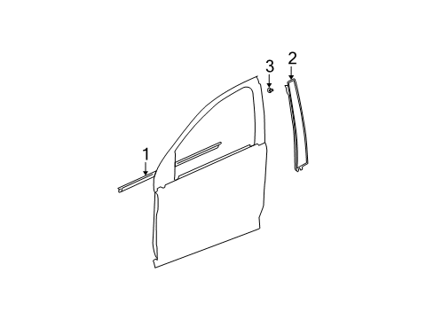 2006 Saturn Ion Belt Weatherstrip, Front Passenger Side Diagram for 15235723