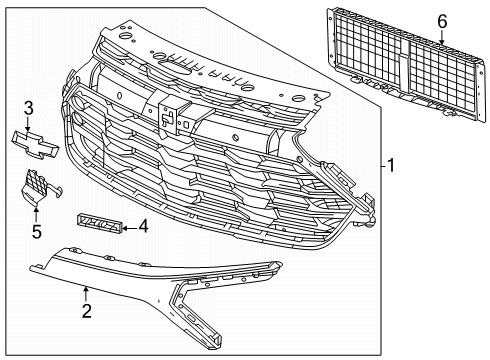2025 Chevy Trailblazer Grille & Components Diagram 3 - Thumbnail