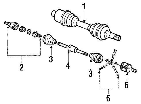 1988 Cadillac Eldorado Axle Shaft Assembly, Passenger Side Diagram for 26015543