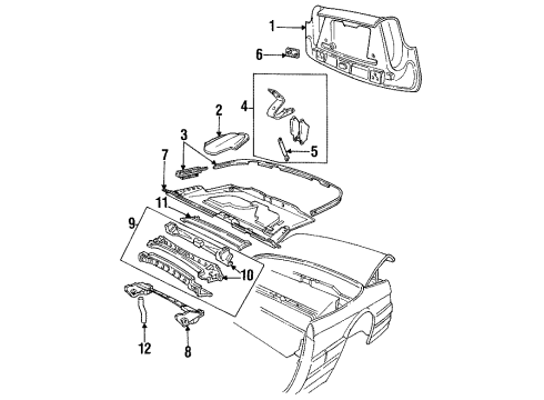 1993 Cadillac Allante Folding Top Storage Compartment Diagram