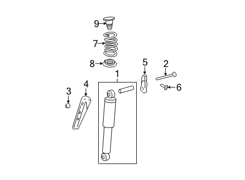 2011 GMC Acadia Shock Rear Bracket, Passenger Side Diagram for 15232950