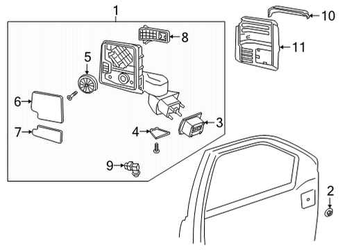 2020 GMC Sierra 2500 HD Mirrors Diagram 5 - Thumbnail