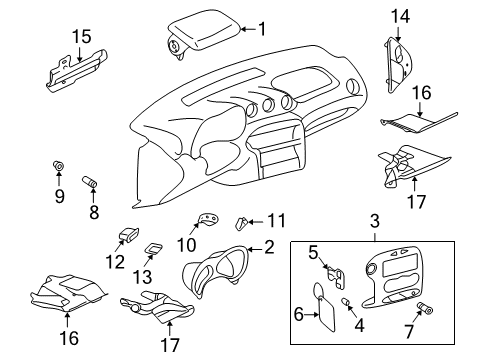 1999 Pontiac Grand Am Instrument Panel Components Diagram