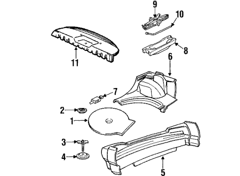 1993 Pontiac Grand Am Side Trim, Rear Passenger Side Diagram for 22569543