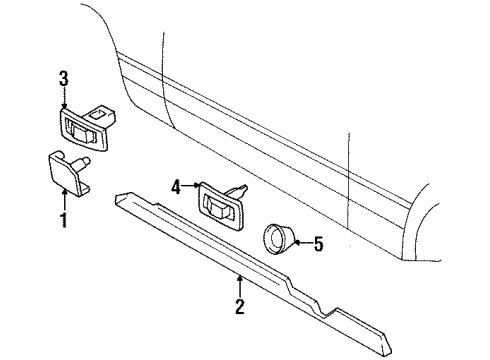 1992 Cadillac Eldorado Rocker Molding Retainer Diagram for 22547475