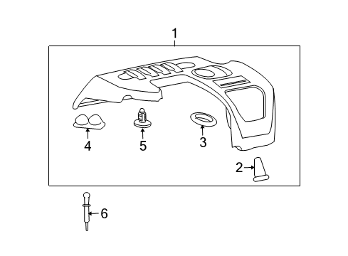 2008 Pontiac G5 Engine Cover Grommet Diagram for 12591716