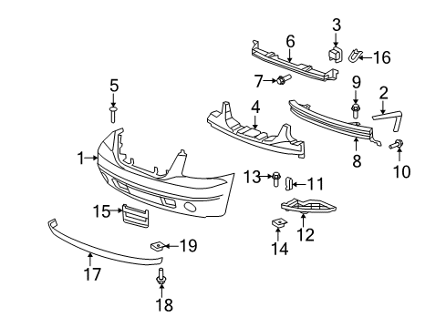 2010 GMC Yukon Bumper & Components - Front Diagram 2 - Thumbnail