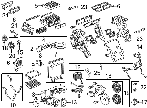 2014 Cadillac ELR A/C & Heater Control Units Diagram