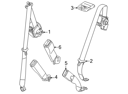2025 Chevy Traverse Second Row Seat Belts Diagram 2 - Thumbnail