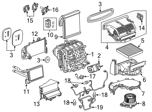 2019 Buick LaCrosse A/C Evaporator & Heater Components Diagram 2 - Thumbnail