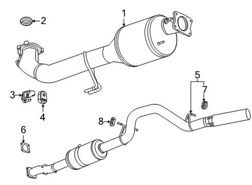 2022 GMC Sierra 3500 HD Tailpipe Extension, Stainless Steel Diagram for 84521837