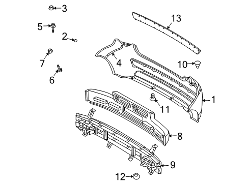 2011 Chevy Aveo5 Bumper & Components - Rear Diagram
