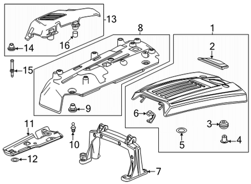 2022 Cadillac CT4 Upper Cover Ball Stud Diagram for 12673451