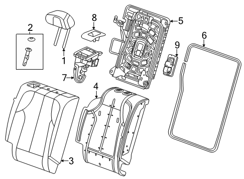 2024 Chevy Equinox EV Cover, Rear Seat Back Diagram for 85703253