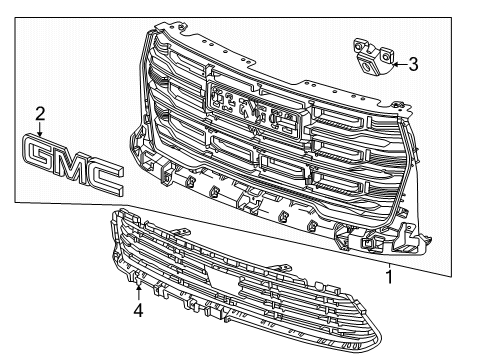 2024 GMC Acadia Grille & Components Diagram 3 - Thumbnail