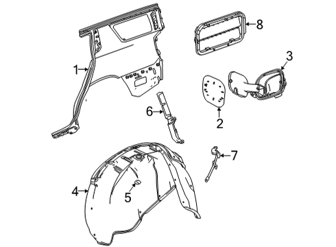 2024 Chevy Tahoe Quarter Panel & Components Diagram