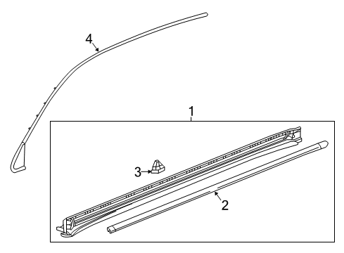 2019 Buick Envision Weatherstrip, Driver Side Diagram for 23253907