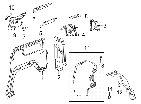 2024 GMC Hummer EV SUV Quarter Panel & Components Diagram