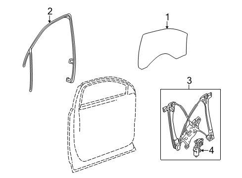 2011 GMC Terrain Window Motor, Front Driver Side Diagram for 20838924