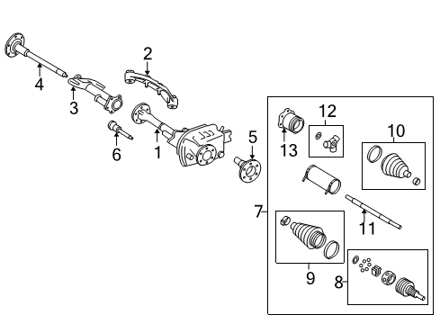 2011 Chevy Silverado 1500 Front Axle & Carrier Diagram 2 - Thumbnail