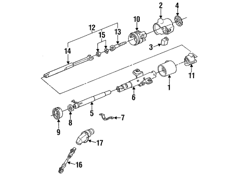 1989 Cadillac Fleetwood Signal Lever Diagram for 25111074