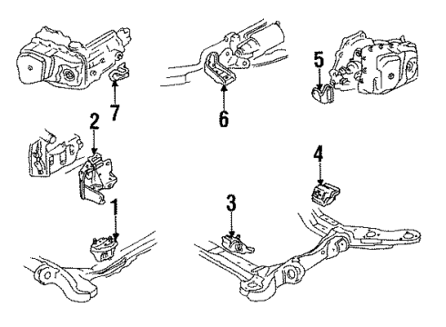 1987 Pontiac Bonneville Engine & Trans Mounting Diagram