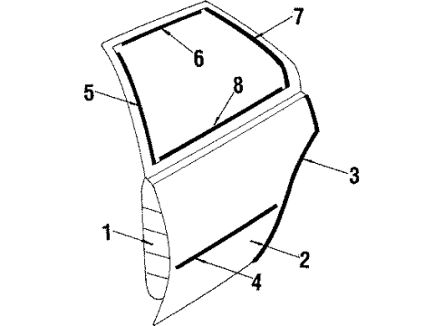 1987 Chevy Cavalier Door & Components Diagram 3 - Thumbnail