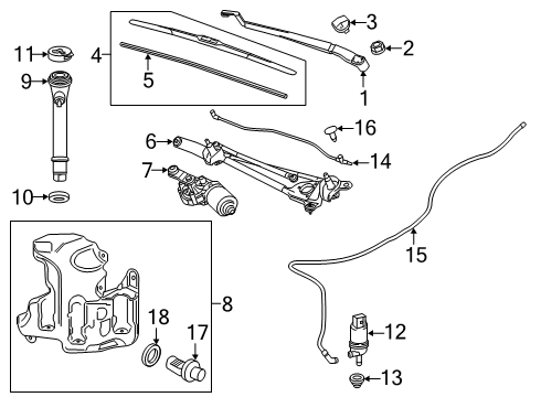 2025 Chevy Malibu Wiper & Washer Components Diagram
