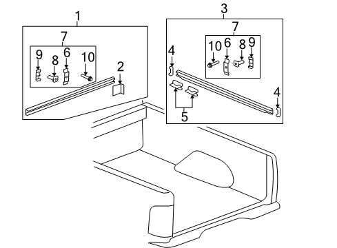 2007 Chevy Silverado 3500 HD Box Rails Diagram 2 - Thumbnail
