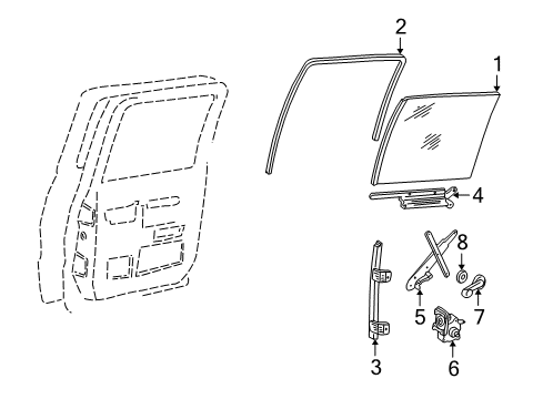 1997 Chevy K2500 Glass - Door Diagram 2 - Thumbnail