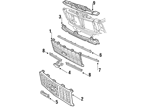 1984 Chevy G20 Grille & Components Diagram