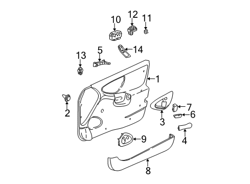 1997 Chevy Malibu Interior Trim - Front Door Diagram