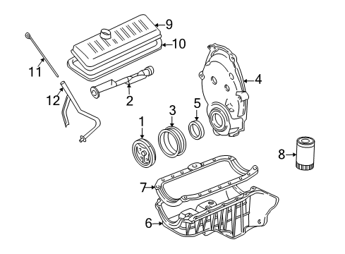 2004 Chevy Silverado 1500 Oil Tube Diagram for 12561672