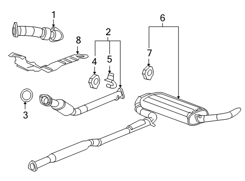 2006 Pontiac Torrent Muffler W/Tpipe Diagram for 15831531