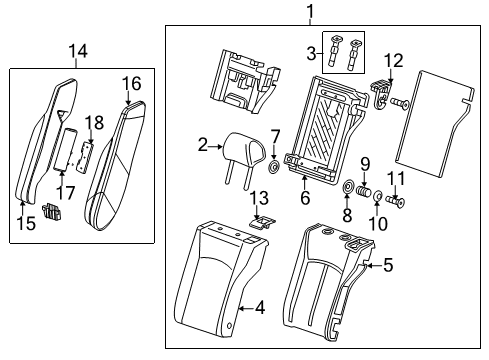 2013 Buick Verano Latch Cover, Titanium, Rear Diagram for 22792275
