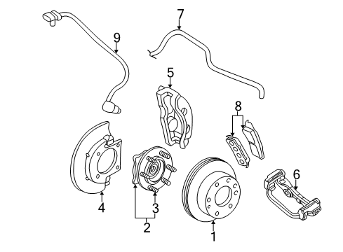 2007 Chevy Silverado 2500 HD Brake Components Diagram 2 - Thumbnail