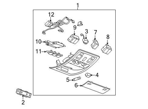 2008 Chevy Tahoe Garage Door Opener Diagram for 25807340