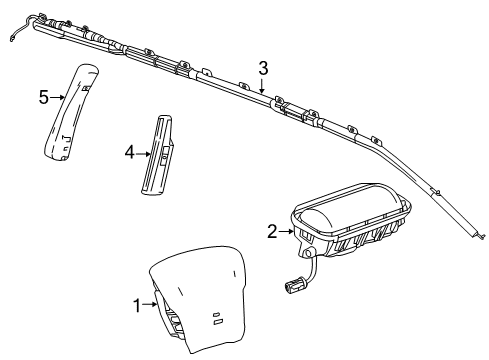 2016 Cadillac Escalade Side Impact Inflator Module, Driver Side Diagram for 23425293