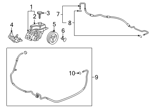 2008 Cadillac DTS Power Steering Pressure Hose Diagram for 15794414