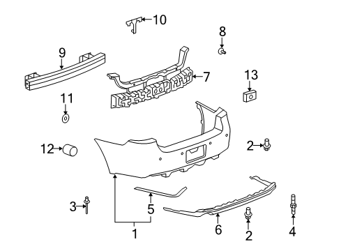2010 Buick Lucerne Bumper & Components - Rear Diagram