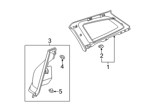 2006 Pontiac Vibe Interior Trim - Quarter Panels Diagram