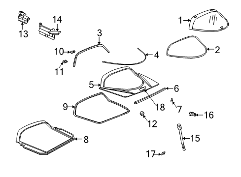 2001 Chevy Corvette Glass & Hardware - Lift Class Diagram