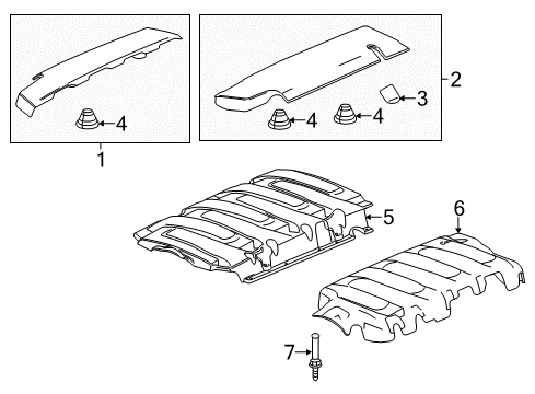 2014 Chevy Corvette Engine Cover, Driver Side Diagram for 12641720