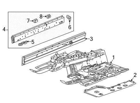 2016 Cadillac ATS Floor & Rocker Diagram