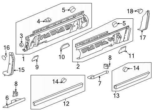 2025 GMC Hummer EV SUV Protector, Black, Front Driver Side Diagram for 84861664