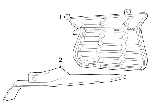 2025 Chevy Corvette Grille & Components Diagram 3 - Thumbnail