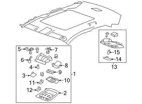2011 Cadillac CTS Dome Lamp Assembly Diagram for 20996544