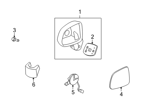 2008 Saturn Vue Mirrors Diagram 2 - Thumbnail