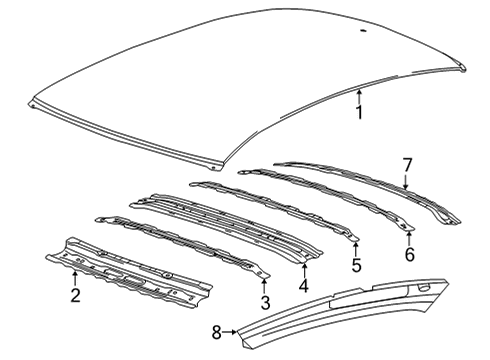 2025 Cadillac CT5 Roof & Components Diagram 2 - Thumbnail