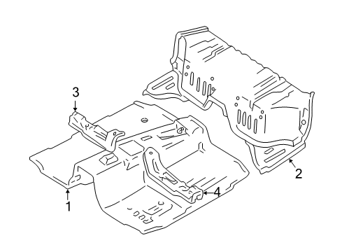 2004 Chevy Tracker Front Floor Pan Diagram for 91176861